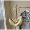 Bolso Bandolera Gran Capacidad Artístico Simple Bolso Media Luna Dumpling Estilo Perezoso Casual Color Sólido Bolso de Hombro Mori Mochila Escolar