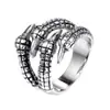 Anillo de acero inoxidable estilo punk rock europeo y americano, anillo de garra
