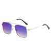 2174 gafas de sol de metal degradado al atardecer caja de metal doble barra gafas de sol hombres y mujeres gafas Amazon al por mayor protección UV