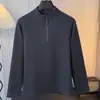 Capa base casual de medio cierre estilo americano para hombre, sudadera deportiva cleanfit de otoño e invierno, camiseta de manga larga con cuello semialto