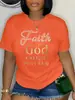 Camiseta Feminina Estampada de Verão Simples Casual Solta Top