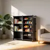 Estante de Almacenamiento de Plástico Gabinete de Almacenamiento Combinado Estantería para Sala de Estar Organizador de Almacenamiento Estante para Vino Almacenamiento de Juguetes Zapatero Multicapa
