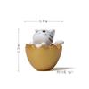 Lindo gato de casca de ovo dourada quebra ovos de ouro de gatinho micro estatueta de jardinagem paisagística estatueta criativa feita à mão