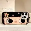 Capa de Celular Pomax Apple 15Pr para Iphone16, Menina de Olhos Grandes Camada Única, Estilo Novo 14, Desenho Animado 13, Criação 12