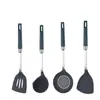 Espátula de silicona de grado alimenticio de acero inoxidable 304 resistente a altas temperaturas espátula para el hogar cuchara para sopa pala para freír con fugas grandes juego de cinco piezas para utensilios de cocina