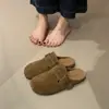 Chinelos Meio Birken Retrô Femininos para Uso Externo Outono 2026 Novos Chinelos Mule Fechados na Ponta, Slip-on, Sola Macia, Antiderrapantes