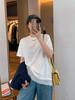 Camiseta Feminina Branca com Gola Redonda, Manga Curta, Ponto de Renda, Nova Coleção Verão 2025, Top Soltinho Emagrecedor