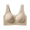 Ropa interior sin costuras con base cepillada para otoño e invierno, soporte de encaje para el cuello, sujetador chaleco de copa fija para mujer