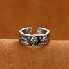 Anillo de plata de ley s925 al por mayor anillo de calavera graffiti para hombre apertura anillo de plata tailandesa tendencia retro joyería personalizada
