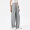 Jeans Feminino Plus Size em Tencel Primavera Verão Solto Caimento Fluido Comprimento Longo Casual Perna Larga Calças Longas Cintura Alta Calças Retas de Perna Larga