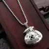 Colar Longo Vintage Cadeado da Longevidade Cabeça de Buda Corrente para Suéter Versátil Cabaceira Cadeado Ruyi Buda da Chama Cruzamento Transfronteiriço Transmissão ao Vivo Colar