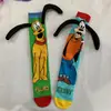 1 par de calcetines de dibujos animados de venta caliente transfronterizos color de moda calcetines rojos de Internet de Amazon calcetines de moda divertidos