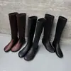 ~Botas Apiladas, Botas Elásticas Ajustadas de Nicho, Botas de Montar Hasta la Rodilla con Aumento Oculto de Altura, Botas Largas para Mujer, Lujo Ligero con un Toque de Alta Gama