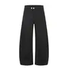 Pantalones casuales de color liso con corte curvo, pants deportivos para hombre con pliegue en la parte trasera del bolsillo, pantalones largos holgados de pierna ancha, únicos y modernos