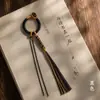 Nuevo llavero tejido a mano estilo chino estilo Xizang, artículo decorativo, cadena para teléfono, accesorio colgante para bolso semiacabado
