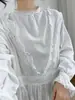 Coleção Primavera 2026: Vestido Longo de Manga Longa com Renda de Estilo Artístico, Vestido Longo de Estilo Japonês Atacado