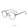 Montura de gafas de metal retro de diseño para mujer, estilo coreano, look natural moderno, que cubre gran parte del rostro, apta para lentes recetados, G9003 al por mayor
