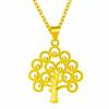 Colar de trevo de quatro folhas banhado a ouro do Vietnã latão banhado a ouro moda grama da sorte pingente colar suprimento de banca banho a vácuo