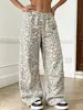 Suministro exclusivo transfronterizo: Pantalones casuales retro de leopardo para mujer, de pierna ancha, diseño suelto, fluido y hasta el suelo, disponibles para dropshipping