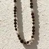 Colar Maillard Laço de Amor com Pérolas Costuradas Corrente para Clavícula Feminina Temperamento Retrô Acessório de Corrente para Suéter de Luxo Leve