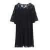Vestido de renda com manga sino 1976 elegante para o trabalho estilo coreano manga sino larga para mulheres plus size 300kg roupas femininas plus size