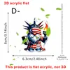 Colgante de Acrílico 2D para Coche con Diseño Nuevo Transfronterizo Día de la Independencia Americana Llavero de Gato Conejo Águila de Dibujos Animados Decoración Interior de Coche
