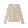 Cárdigan de Punto de Acetato Tencel para Mujer, Primavera y Verano, Chaqueta de Lana Lyocell Amigable con la Piel con Botones, Protector Solar, Manga Larga, Top Delgado