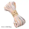 Pulseira de Corda Trançada Cor Gradiente de Fio de Algodão Acessórios com Contas DIY Feito à Mão Corda de Mão Corrente de Celular Decoração de Cordão