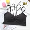 Chica sexy halter sling lazo hueco Chaleco Ropa interior deportiva de espalda bonita con almohadilla para el pecho Sujetador push up para busto pequeño