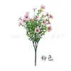 Flor artificial 7 garfo eucalipto violeta à prova de UV simulação de flor de plástico adequada para pátio de jardim interno e externo