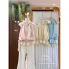 Liquidación, Sin Devoluciones ni Cambios. Blusa de Verano para Mujer Estilo Dulce Francés con Lazo Bordado Tendencia 26905