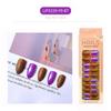 Caixa de Papel Longa Europeia e Americana Manicure, Unhas Postiças Pontiagudas Longas, Unhas Vestíveis, Patches de Unha Olecrano com Glitter Fosco na Caixa