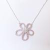 Alta qualidade emissário flor colar s925 prata conjunto zircão diamante clavícula cadeia five-pétala flor fada pingente colar