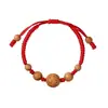 Pulsera de Cuerda Roja con Núcleo de Durazno del Año del Zodiaco para Hombres y Mujeres, Bebé, Infantil, Pulsera Protectora Anti-Susto y Calmante, Pulsera de Madera de Durazno para Mujeres Embarazadas