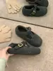 Zapatos casuales tipo mocasín para mujer, retro, forrados de felpa gris, con tacón oculto, estilo Birkenstock, nuevo diseño otoño/invierno 2025