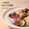 Tigelas mini para molho de imersão de aço inoxidável para atacado com tampas, recipientes domésticos para salada de tomate, potes para molho, louças portáteis, pratos para condimentos