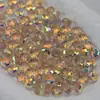 Contas de Roda de Cristal Coloridas de Alta Qualidade com Revestimento Superior 8mm Super Brilhantes Contas de Cristal Facetadas Planas Contas de Roda Contas Soltas de Cristal DIY