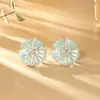 Pendientes de Botón Redondos con Perlas Estilo Fresco Francés Aceite Amarillo Goteando Diseño de Nicho de Gama Alta Versátiles No Tiran de las Orejas Accesorios de Pendientes para Mujer