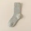 Calcetines Gruesos 35% Lana Genuina para Hombre, Calcetines Gruesos de Color Sólido para Otoño e Invierno, Calcetines de Media Pantorrilla para Hombre, Calcetines Cálidos de Rizo para Invierno
