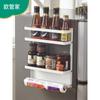Estante para refrigerador de cocina de hierro pintado plegable con succión magnética estante para refrigerador sin instalación estante para refrigerador transfronterizo