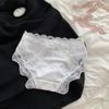 Ropa interior sexy de estilo francés Peach para mujer, bragas de cintura baja transpirables de encaje puro fino de verano para niña