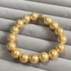 Pulsera Shijia de perlas de vidrio redondas de alto brillo para parejas novios pulsera magnética francesa para mujer nueva en stock
