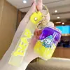 Llavero Lindo de Dibujos Animados Creativo de Arena Líquida Lindo Llavero de Caramelo de Cristal Llavero Colgante para Bolso de Coche