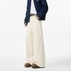 Calça de Veludo Cotelê Branco-Cremoso Masculina Primavera Reta Casual Estilo Americano Marca de Moda Retro Solta de Pernas Largas para Adolescentes