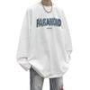 Playera de manga larga de algodón pesado para hombre, otoño, estilo ins de Hong Kong, marca de moda, camisa básica, callejera, holgada, versátil, cuello redondo, top