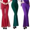 Calça de Modal Color Block de Sino Grande Calça Elegante para Etiqueta Calça de Treino Modelo Show Treinamento Corporal Calça de Perna Larga