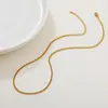 Cadena de Labios Cruzada Cadena Redonda Plana Hueso de Serpiente Cadena Lateral Cadena de Acero de Titanio Chapado en Oro de 18K Electrochapado al Vacío Cadena Venta al por Mayor