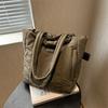 2024 Nova Bolsa de Algodão Lona Casual Simples Tote Bag Feminina Versátil para o Dia a Dia Estudante Aula Bolsa de Ombro de Mão