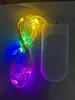 Lámpara de pila de botón 2032 ramo decorativo caja de regalo festival manualidades navideñas colgante con cadena de luces led pequeña de colores