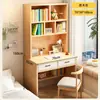 Combinação de escrivaninha e estante, escrivaninha estudantil para uso doméstico, escrivaninha para quartos de meninas, mesa de computador estreita para escritórios em quartos, projetada para ser colocada contra a parede